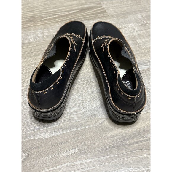 Spring Step L’Artiste Burbank-B Black Leather Embroidered Slip-On Clogs  Size 11 - Picture 3 of 6